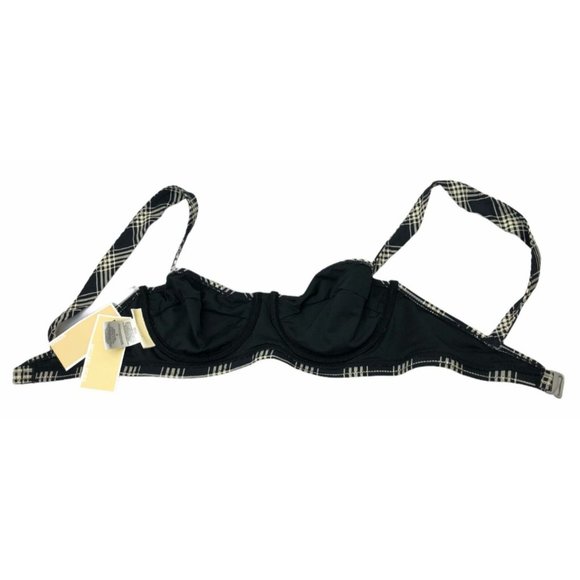 Michael Kors Bra Only Black Beige Sedona Plaid Size 4 NWT Underwire Top White - Picture 5 of 12